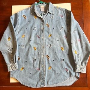 Winnie the Pooh embroidered long sleeve button up